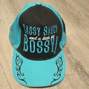 Sassy Saucy Bossy Women's Blue and Black Cap